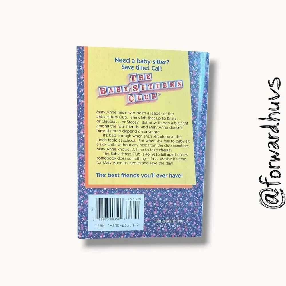 Babysitters Club #4 Mary Anne Saves the Day Ann M Martin Paperback